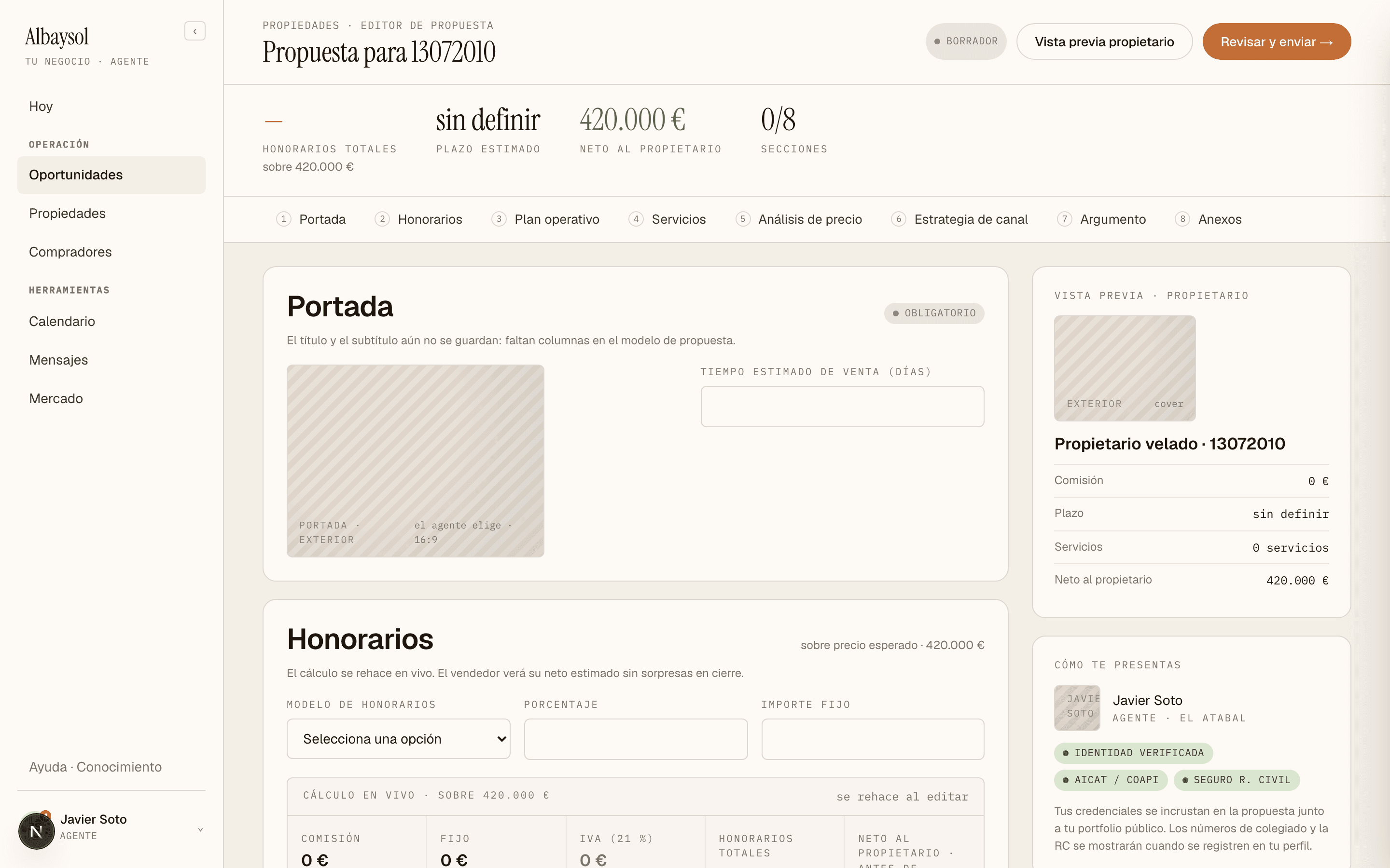 Editor de propuesta